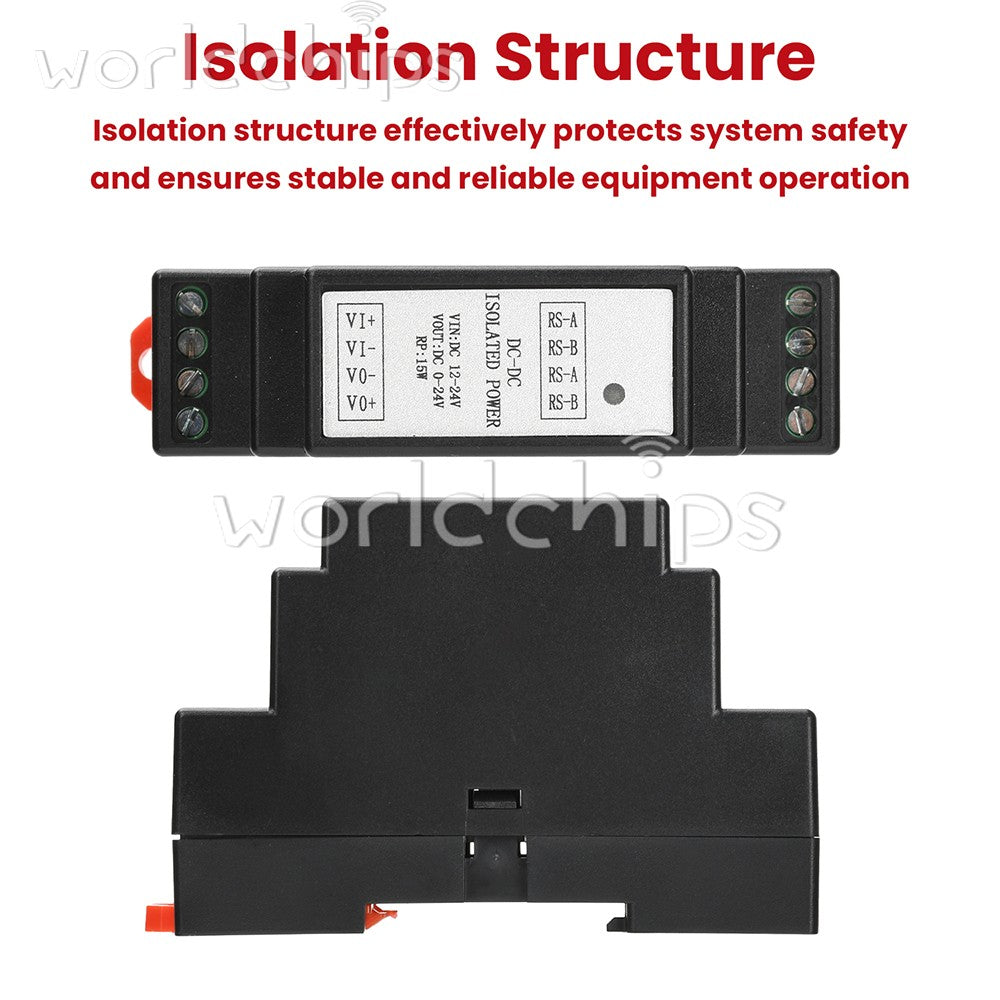 DIN Rail DC-DC Isolated Adjustable Power Supply 12-24V to 0-24V Modbus RS485