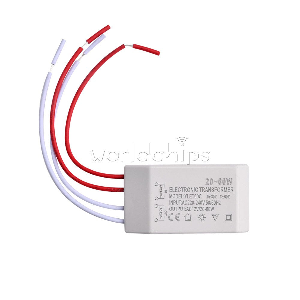 10PCS 20-60W 220V To AC12V LED Halogen Lamp Light Electronic Transformer Adapter