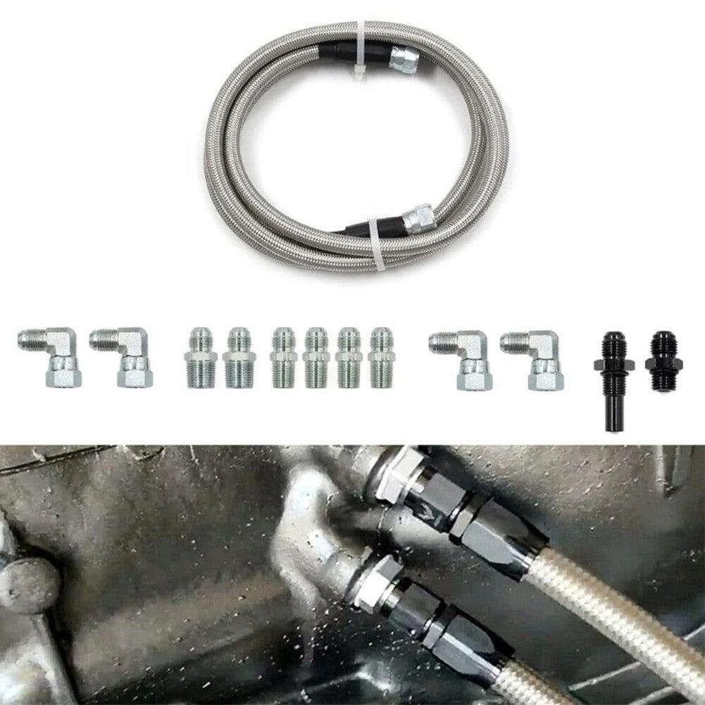 Stainless Steel Flexible Transmission Cooler Lines Kit 6AN for 4L60E 4L80E