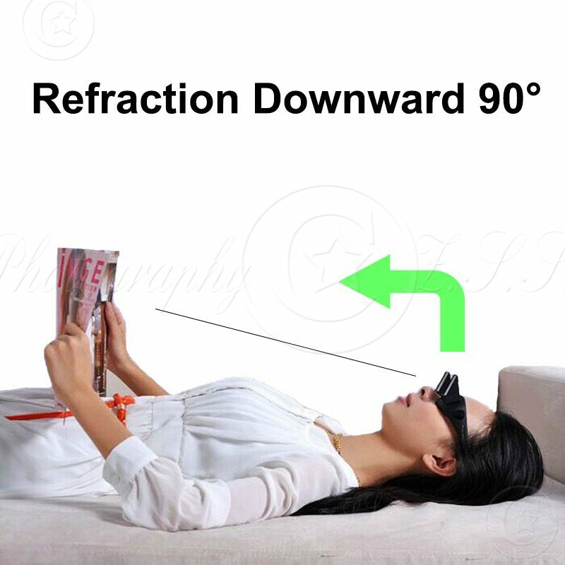 Refraction Downward 90° Lazy Glasses Periscope Prism Fishing Watch Floats Bed TV