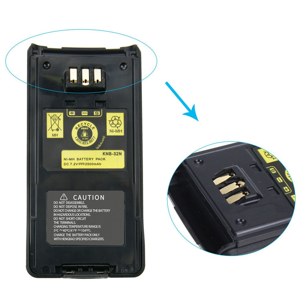 7.2V 2500mAh NI-MH Battery Pack KNB-32N for KENWOOD NX-210 TK-2180K TK-5210