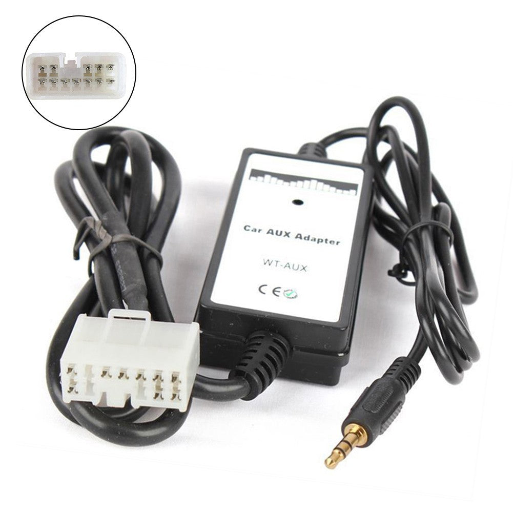 WMA Decoder AUX Adapter 12V DC Audio 3.5mm Car Music Interface Adapter