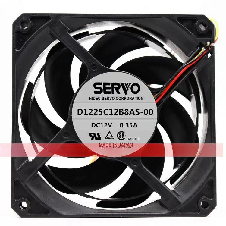SERVO D1225C12B8AS-00 4-wire 12V 0.35A Mute Energy-saving Automatic Cooling Fan