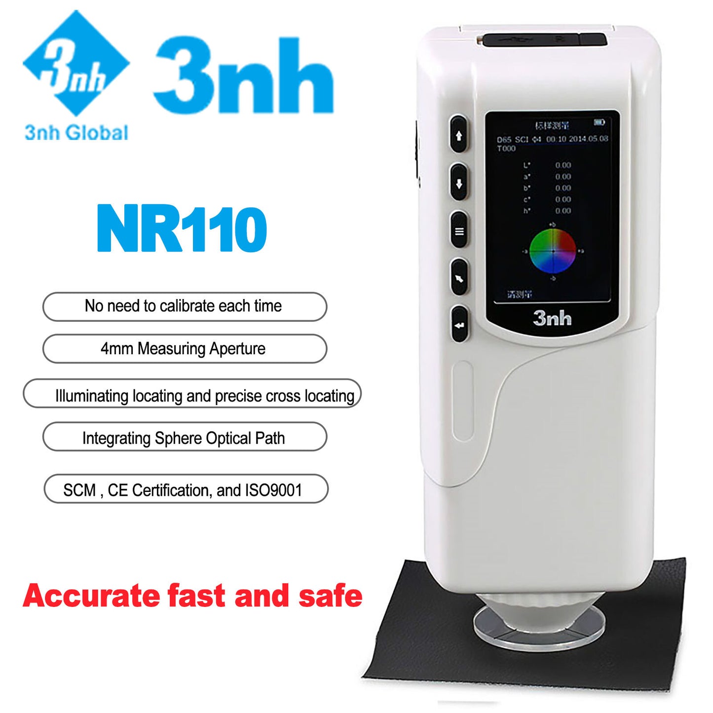 1PC 3NH NR110 Portable Precision Colorimeter Color Tester Free shipping