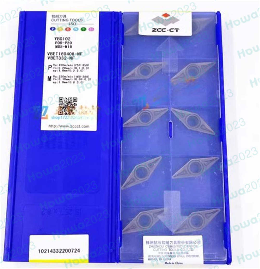 10Pcs/Box ZCC.CT VBET160408-NF YBG102 VBET332-NF CNC blade Carbide insert