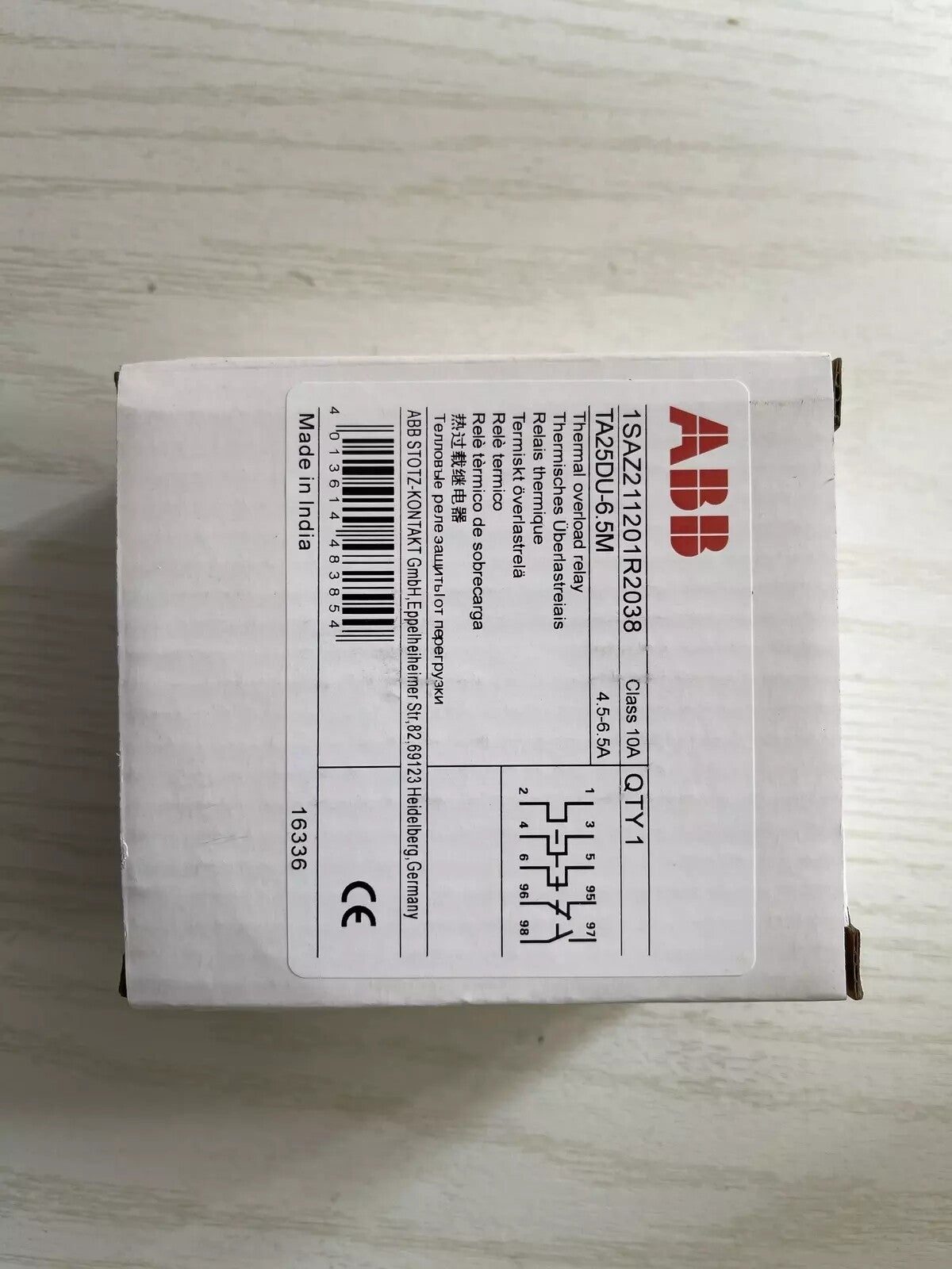 For ABB TA25DU-6.5M 4.6-6.5A thermal overload relay
