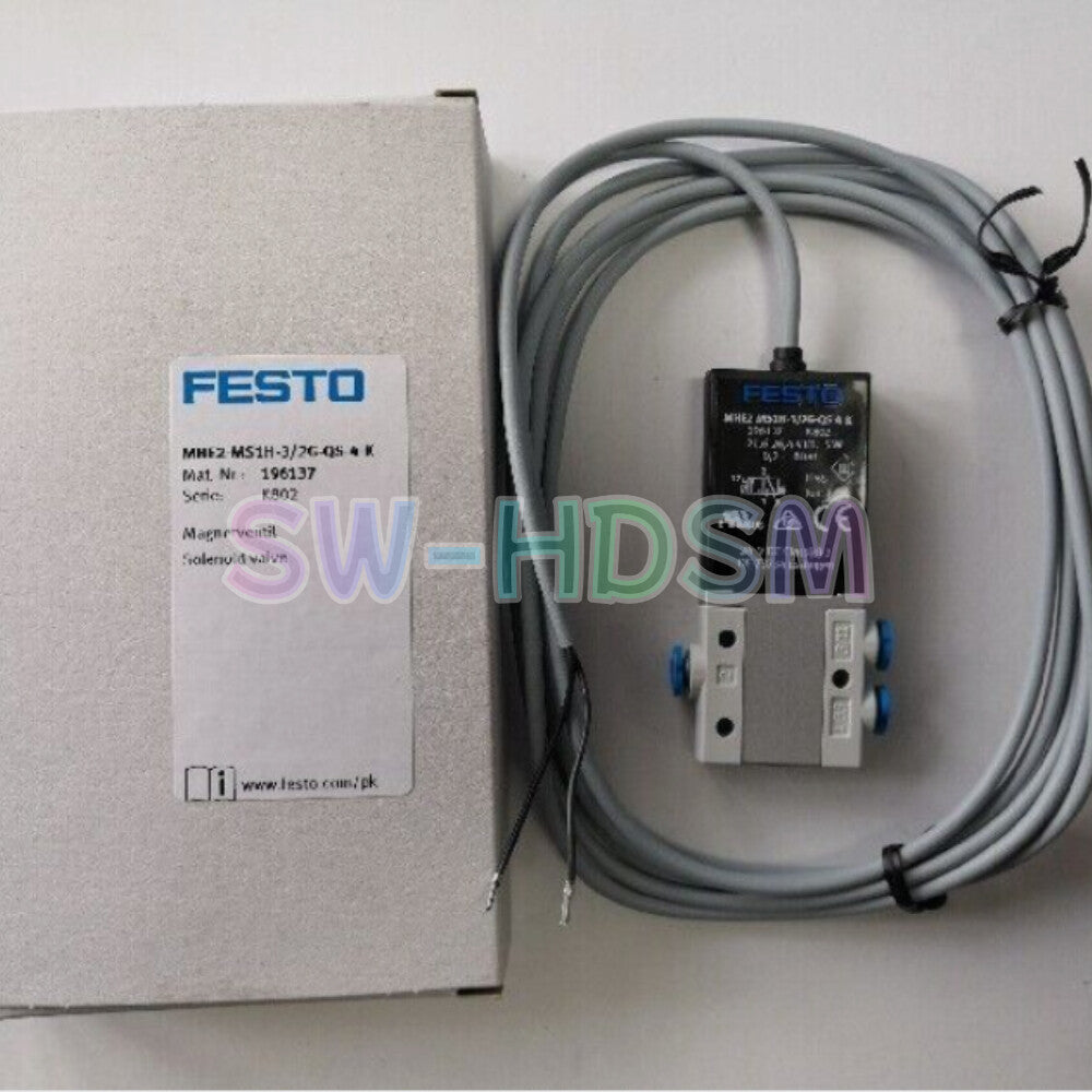 1PCS   FESTO Solenoid Valve 196137 MHE2-MS1H-3/2G-QS-4-K Freight Free
