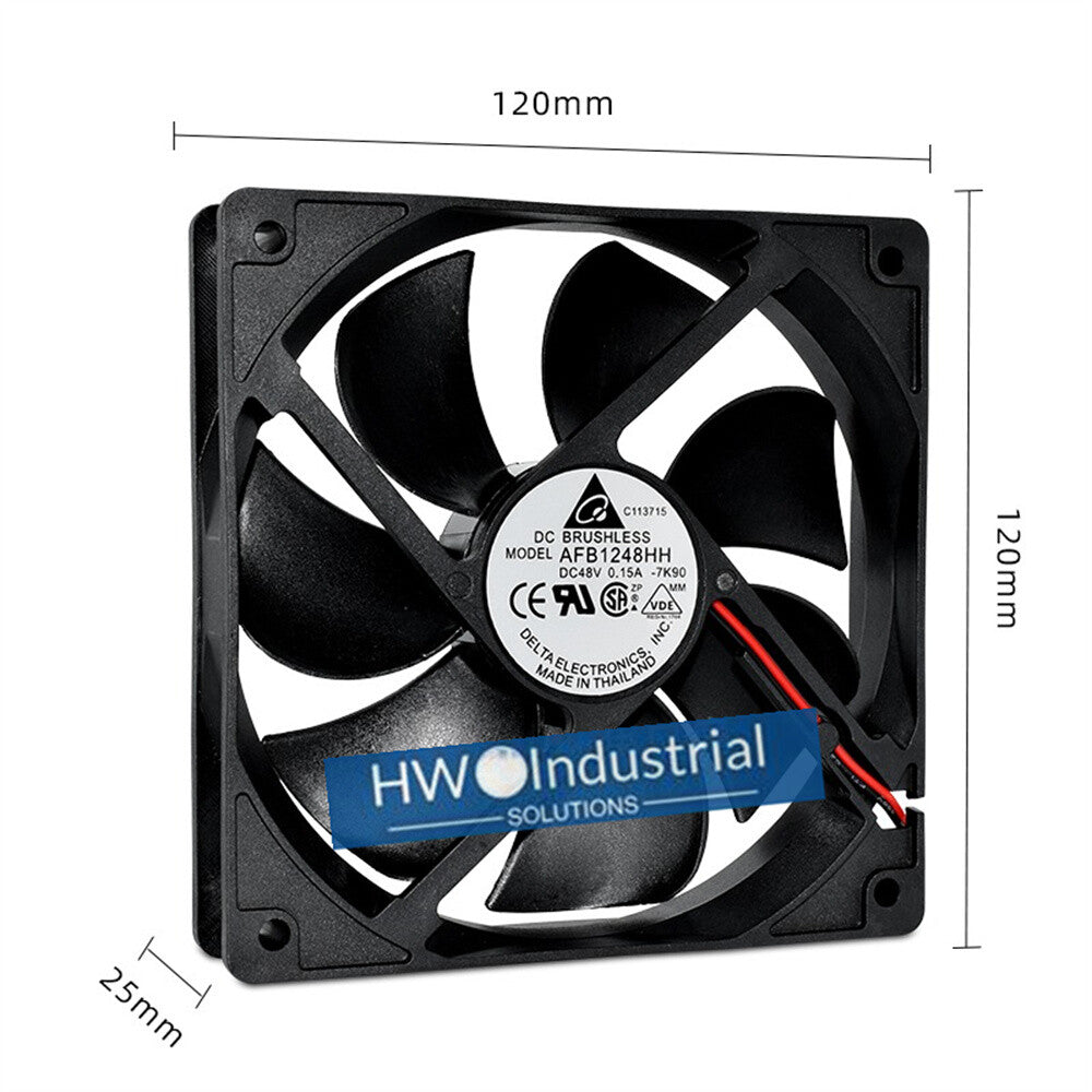 1/piece Delta AFB1248HH 2-wire 12025 48V 0.15A 12CM Dual Ball Case Cooling Fan
