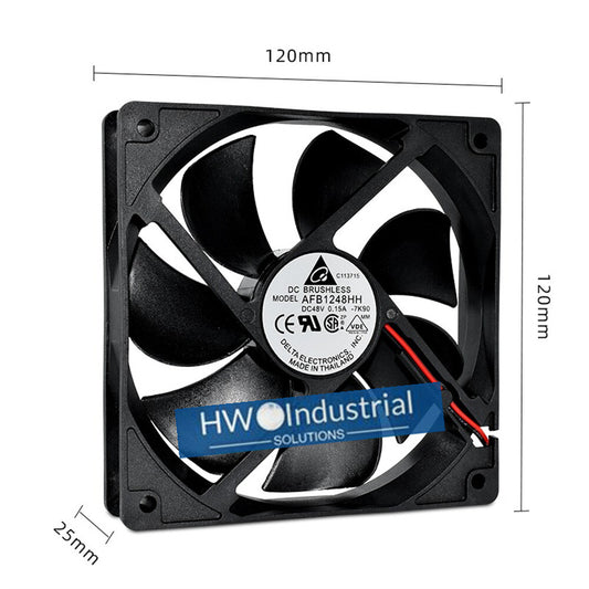 1/piece Delta AFB1248HH 2-wire 12025 48V 0.15A 12CM Dual Ball Case Cooling Fan