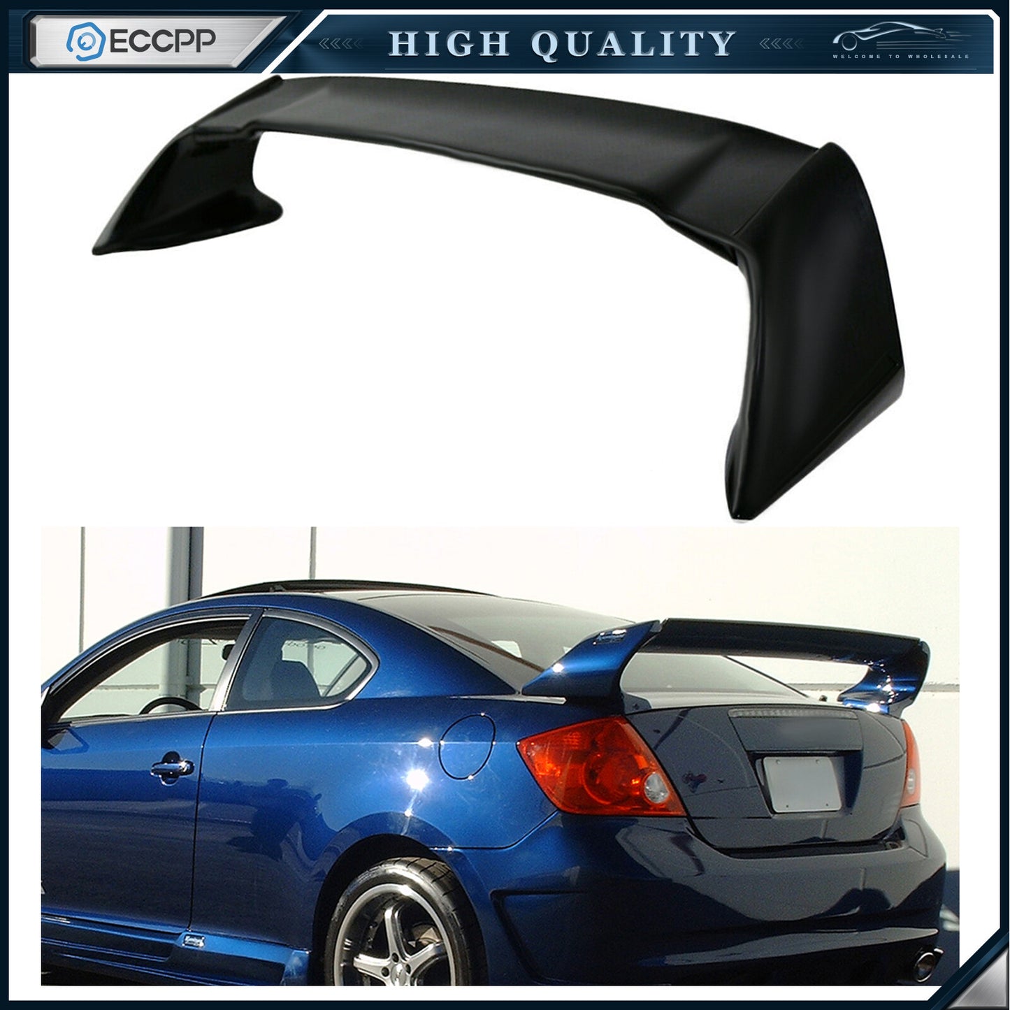 Fit For 2006-2011 Honda Civic 8th Gen 4DR Black Rear Trunk Wing Spoiler