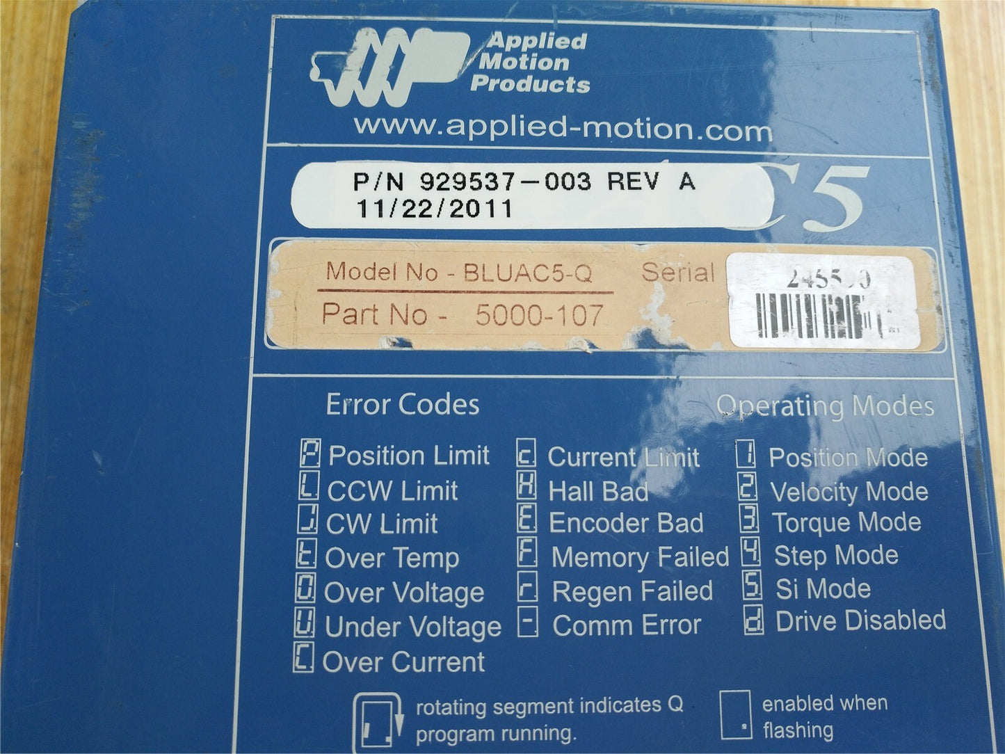 1PC  Applied MOTION driver BLUAC5-Q 5000-107