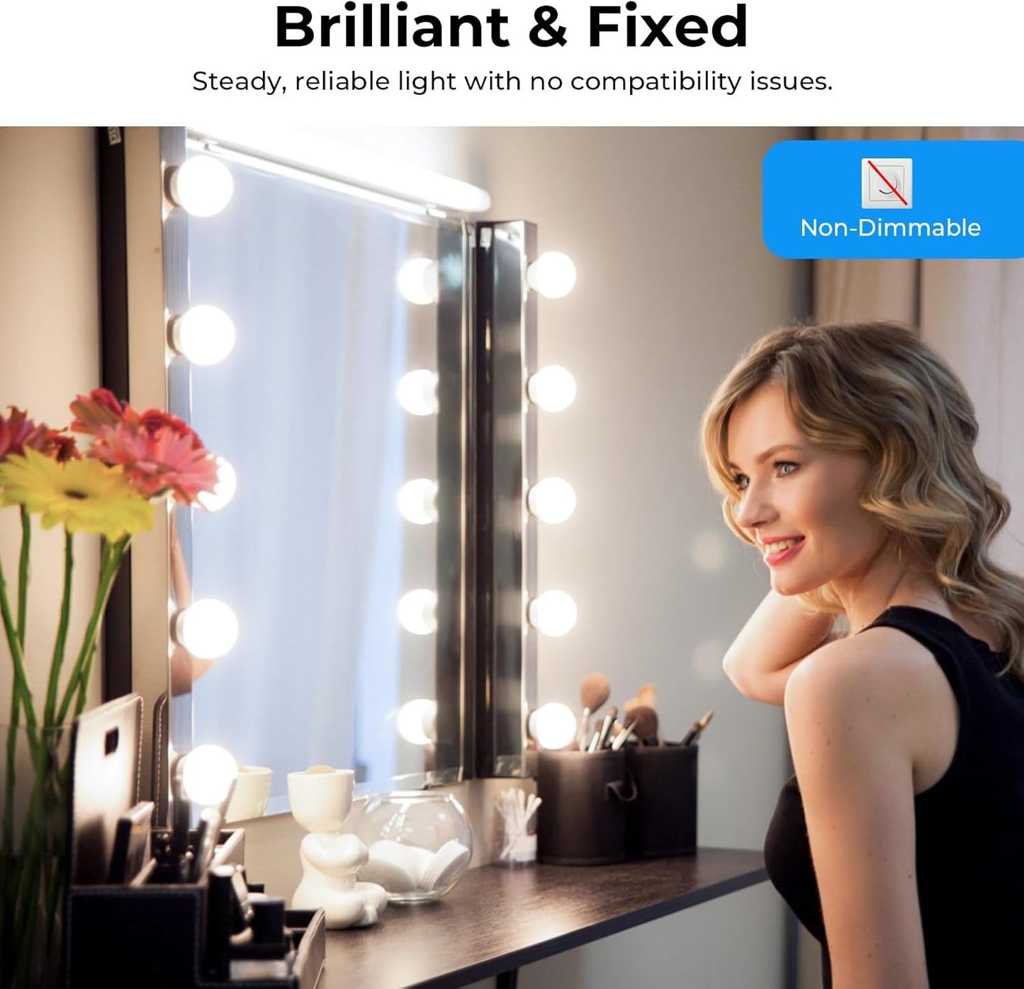Vanity Light Bulbs for Bathroom, G25 LED Globe Light Bulbs for Makeup Mirror Dre