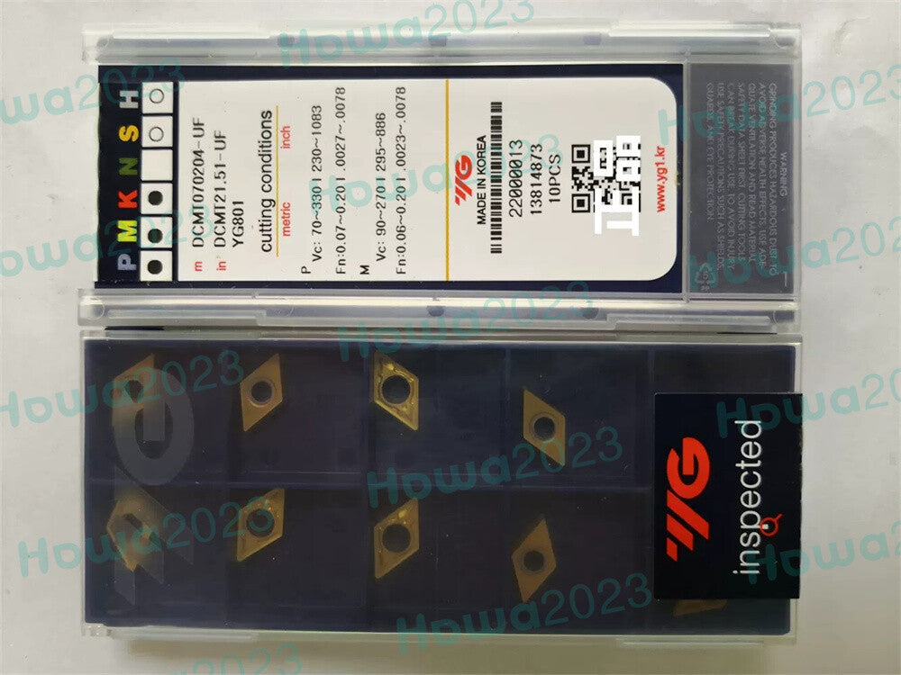 10pcs/Box YG DCMT070204-UF YG801 DCMT21.51-UF Carbide Inserts CNC Turning Blade