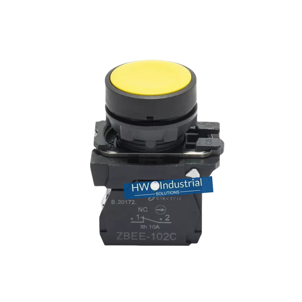 2/Piece  XB5 Series Flat Head Button Switch XB5AA52C XB5-AA52C Yellow 1NC