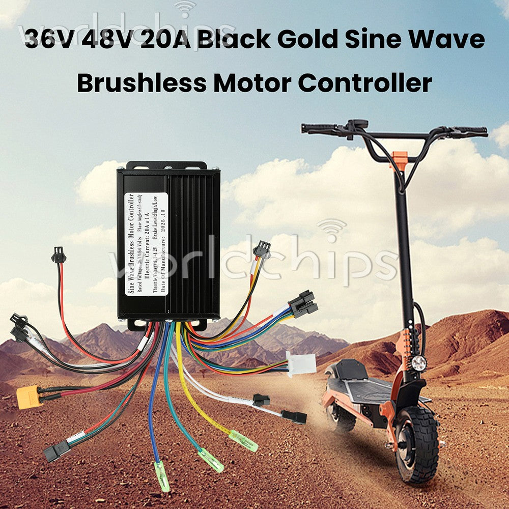 36V 48V 20A Sine Wave Brushless Motor Controller 350W-500W for Electric Bicycle
