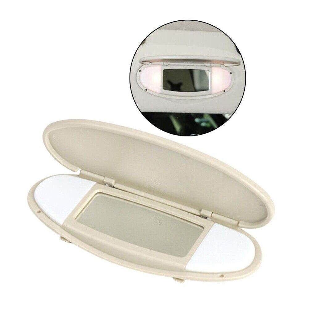 Beige Sun Visor Vanity Mirror Cover for R55 R56 R60 2007 2008 2009-2014