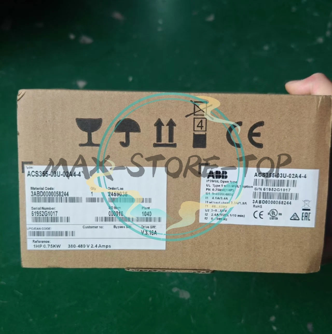1 PC ACS355-03U-02A4-4 0.75KW  ABB Frequency Converter Fast delivery