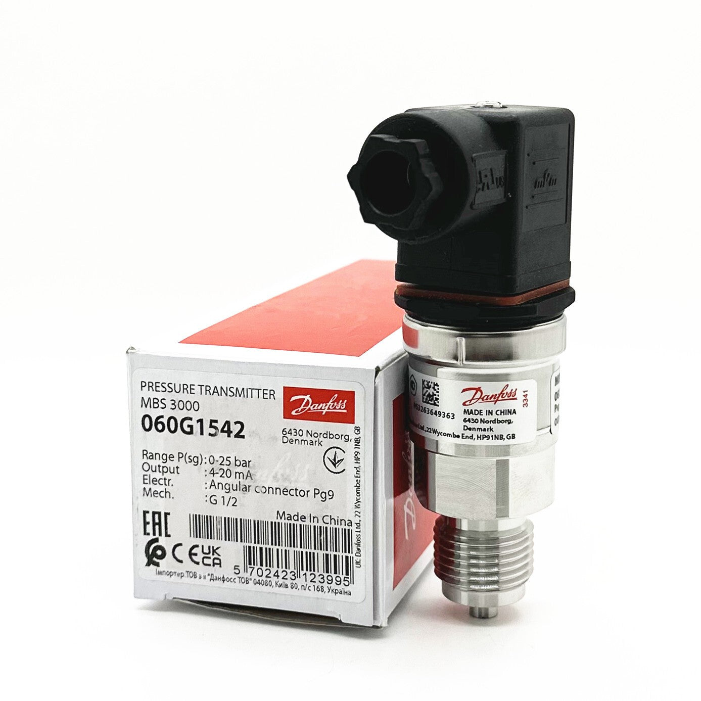 1 pcs For Danfoss MBS3000 060G1542 0-25bar Pressure Transmitter Sensor