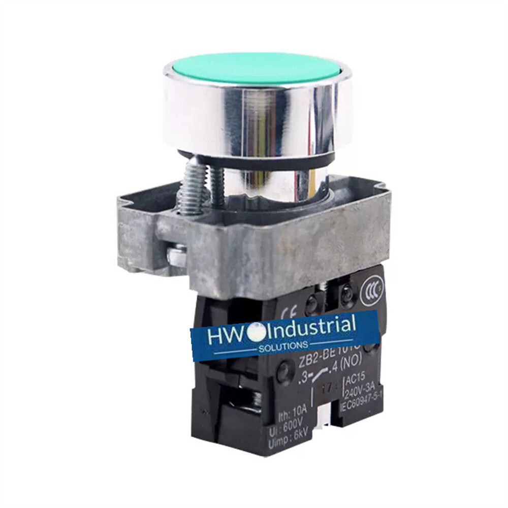 2/Piece  Flat Head Button Self Reset Switch XB2BA31C XB2-BA31C Green 1NO
