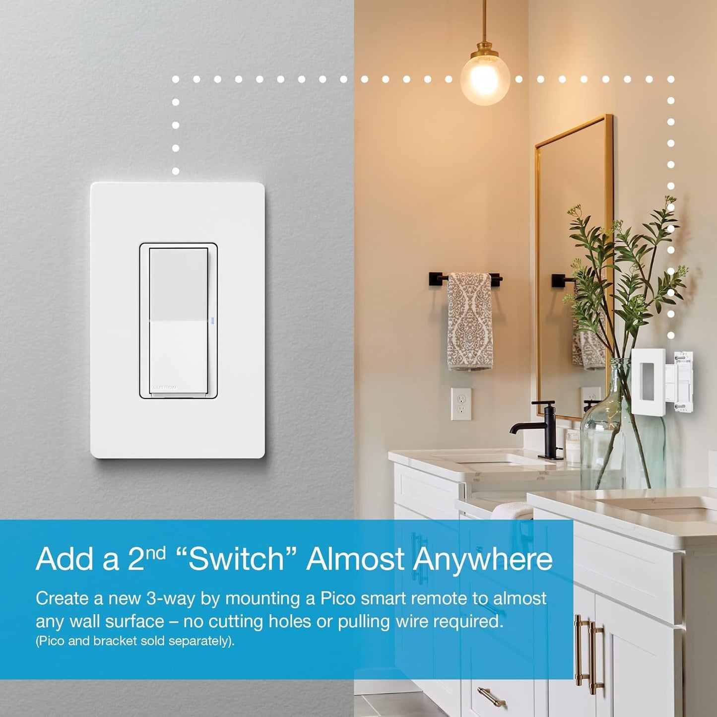Smart Light Switch, Single-Pole/3-Way, Neutral Required, for LED & Fans