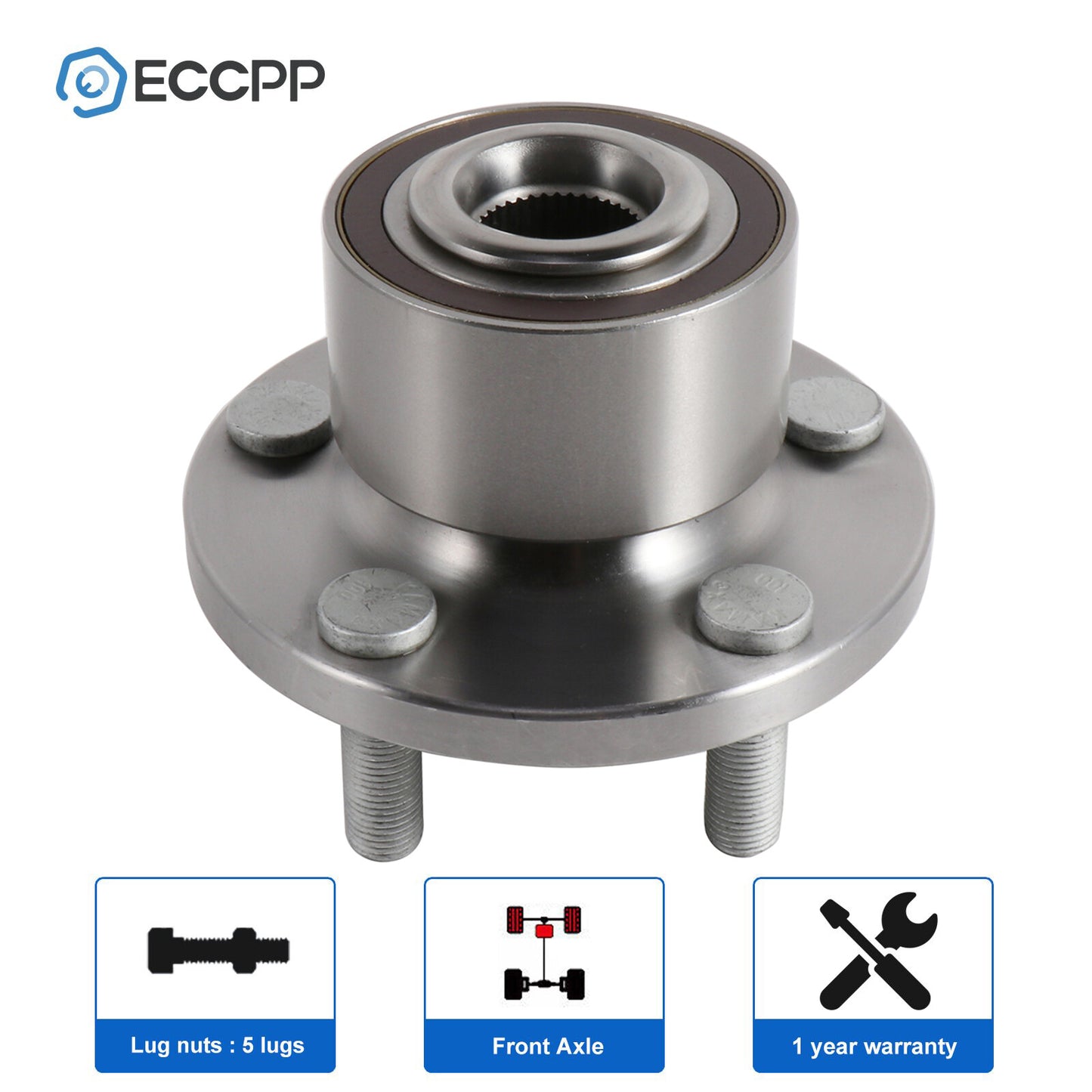 1Pc Wheel Hub Bearing Front AWD For 2008 2009 2010-2015 Land Rover LR2 2.0L 3.2L