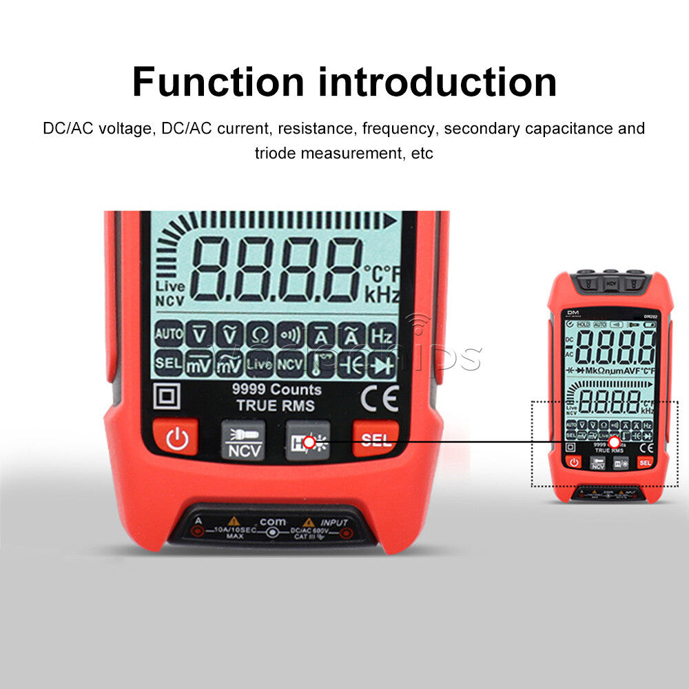 Backlight Digital Multimeter Voltmeter Resistance Capacitance Transistor Tester