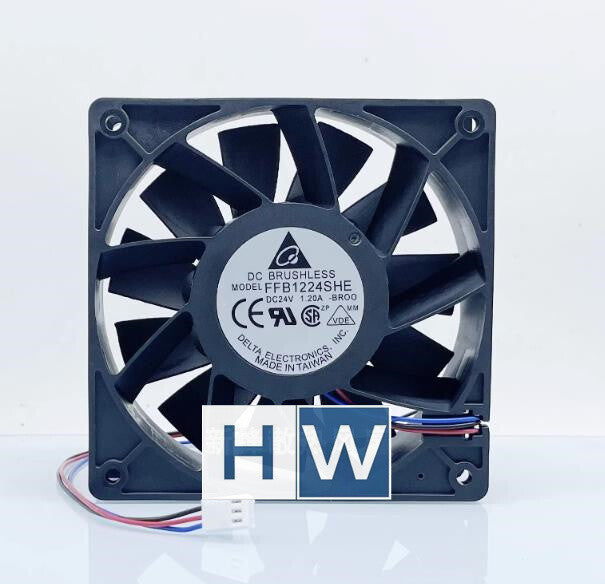 1PC FFB1224SHE 3-wire 24V 1.20A 12038 12CM  Cooling Fan