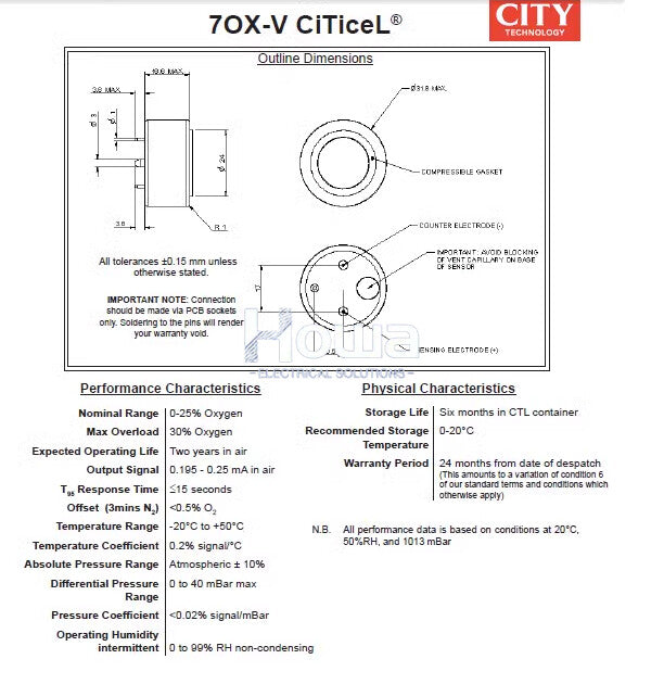 &   UK CITY CiTiceL Oxygen Sensor 70X-V 7OX-V 7OX-V 70XV 7OXV