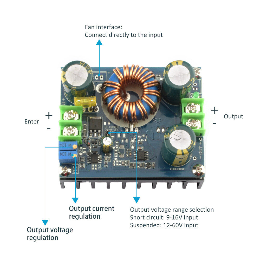 DC-DC 10-60V To 12-80V 600W Boost Converter Step-up Module High Power Supply