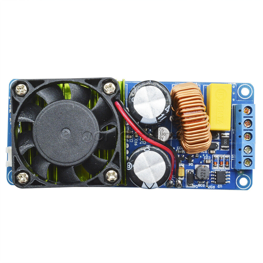 500W IRS2092S Mono Channel Class D Digital Amplifier Board HiFi Power Amp w/ FAN