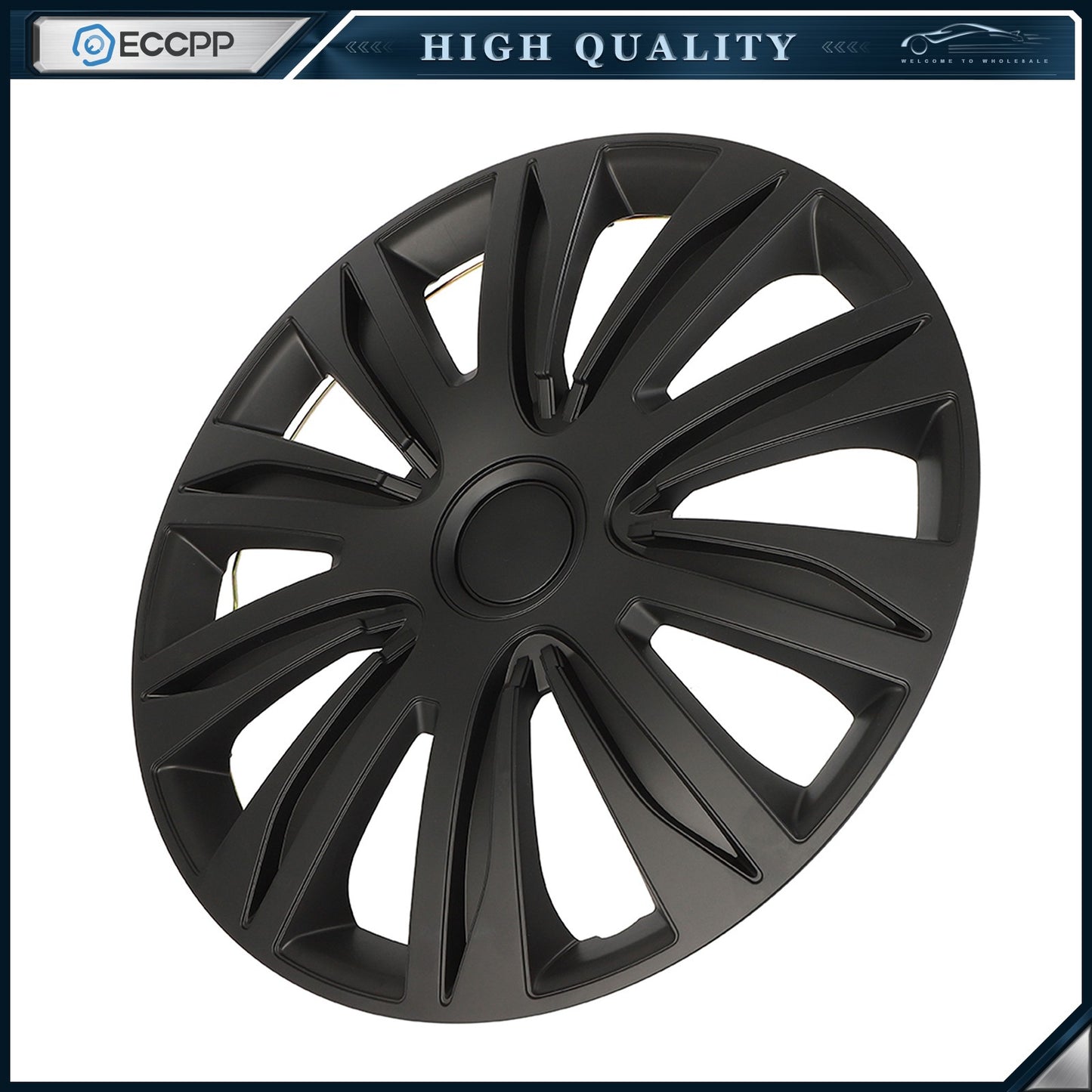 ECCPP 4 Pcs Wheel Covers Kit Black For R17 Tire Snap On Wheel Hub Caps 17 inch
