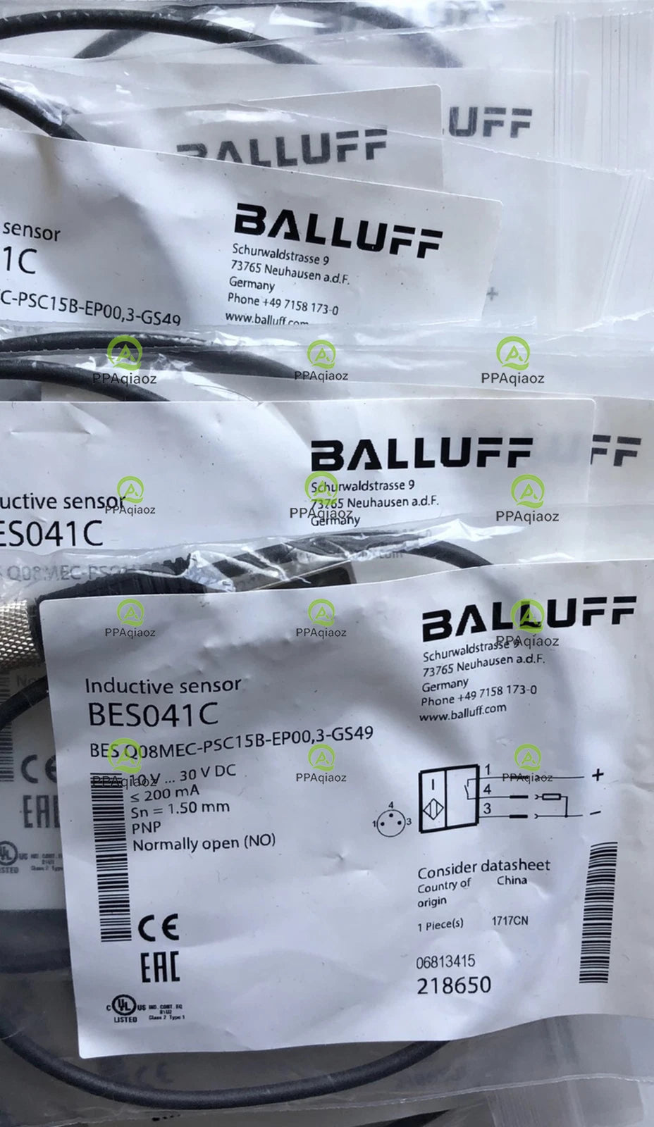 1Pcs   BALLUFF BES Q08MEC-PSC15B-EP00,3-GS49（BES041C）sensor