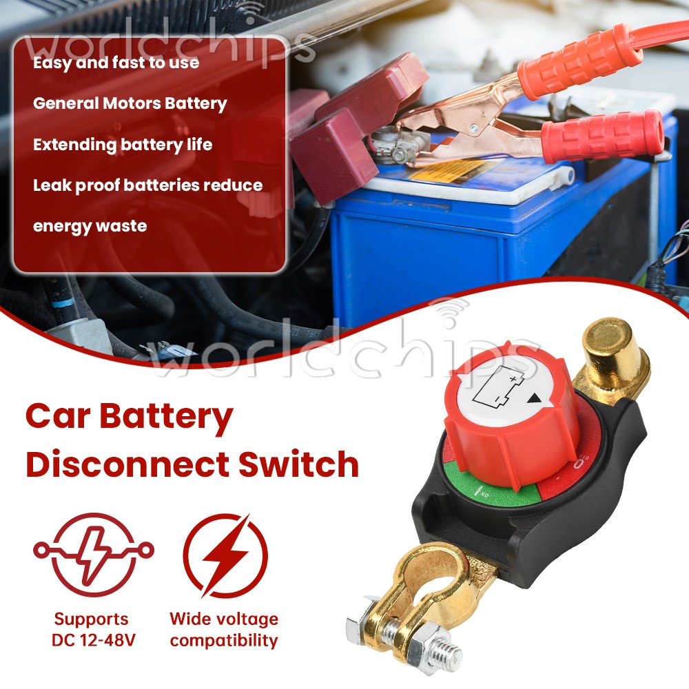 Top Post Battery Disconnect Switch 12-48V Marine Battery Cut-Off Switch Isolator