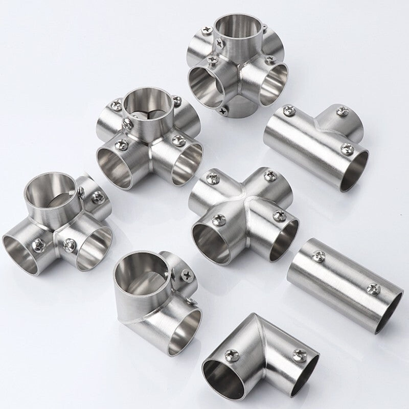 4 Pcs 3-Way Boat Handrail Fitting Tee Rail Stainless Steel for 1" Tube