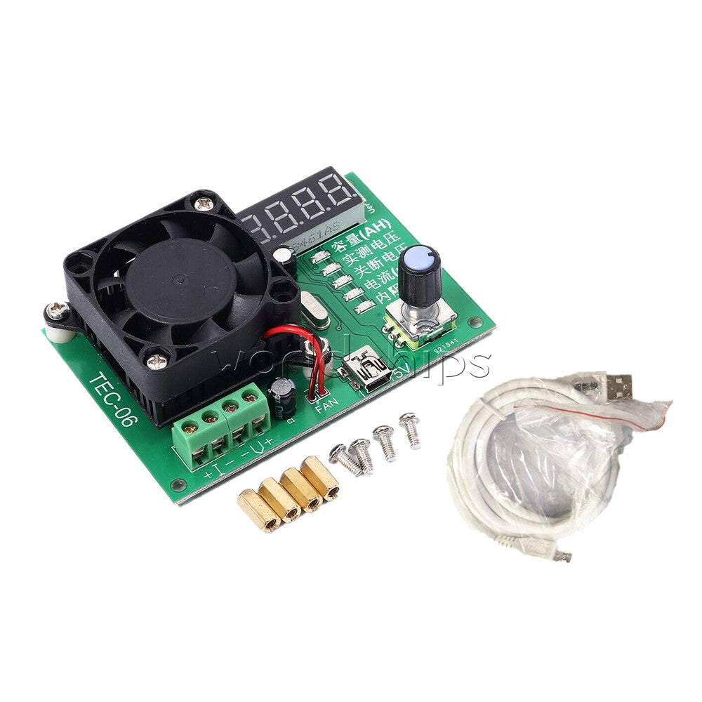 TEC-06 Mobile LED Battery Capacity Detector Tester 16W Electronic Load Cable