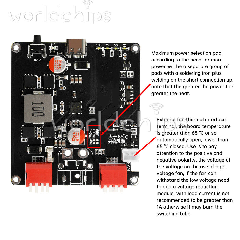 140W Bidirectional Fast Charger Module 2S-6S Li-ion Battery Charging Board