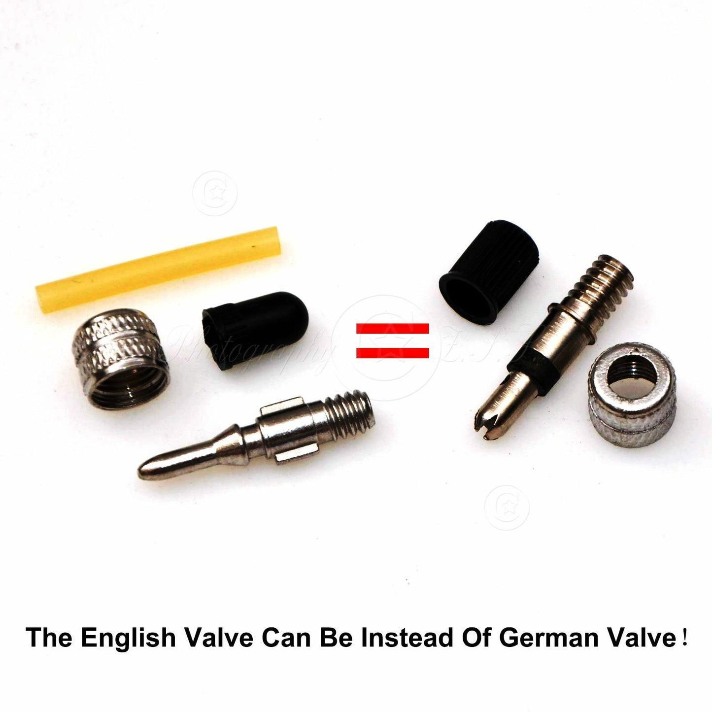 4x Removable German Bike Valve Core +Caps for Bicycle Inner Tube Repair Fix Unit