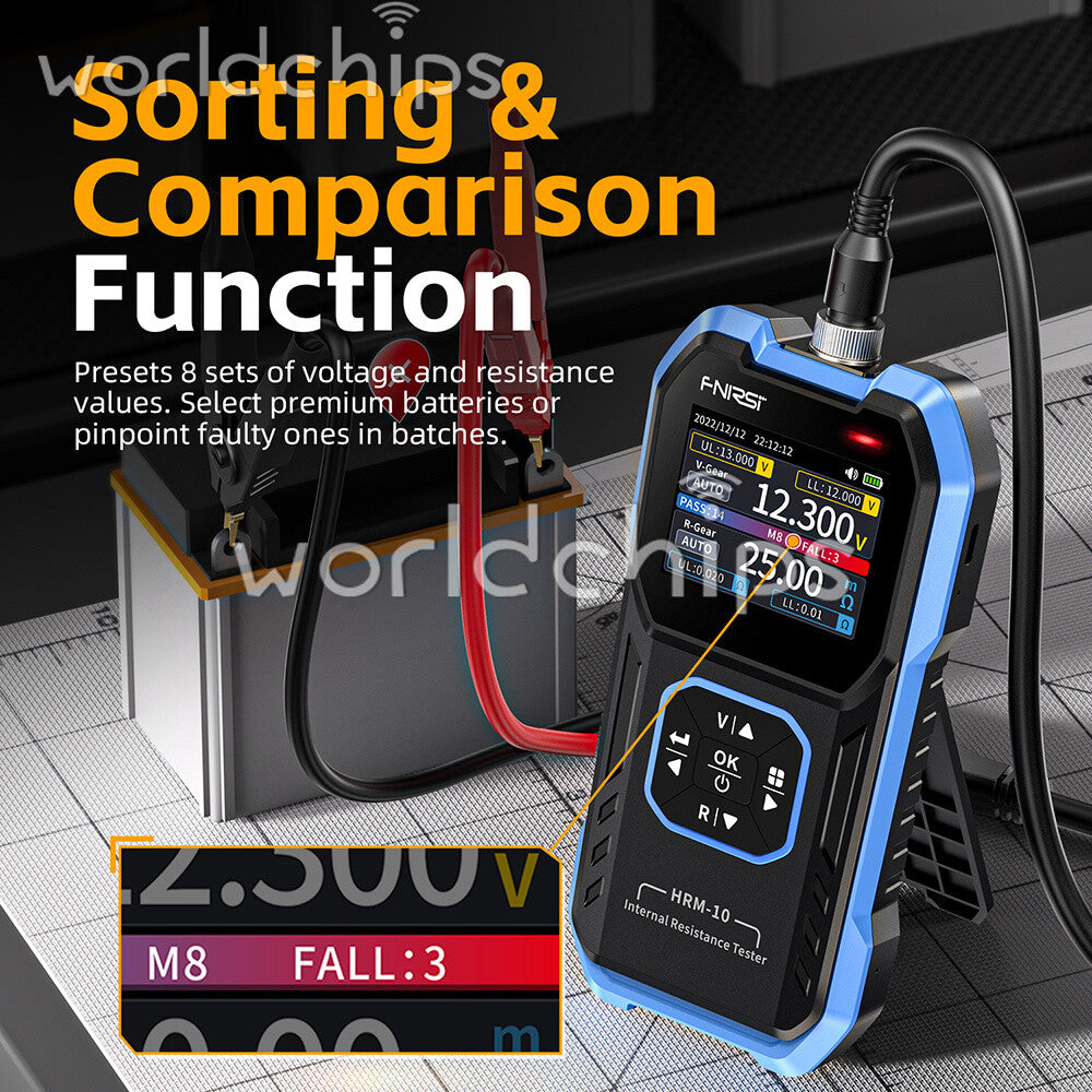 FNIRSI HRM-10 Internal Resistance Detector AC Lead Acid Li-ion Battery Tester