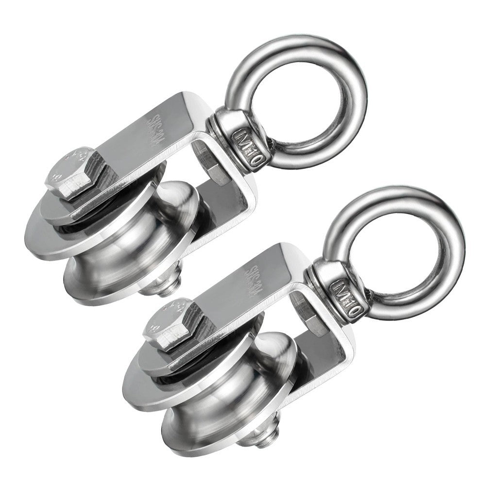 304 Stainless Steel Pulley with Two Ball Bearings for Efficient Rope Movement