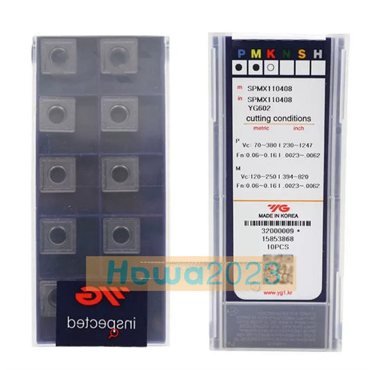 10Pieces/Box YG SPMX110408 YG602 U Drill Blade Carbide Inserts