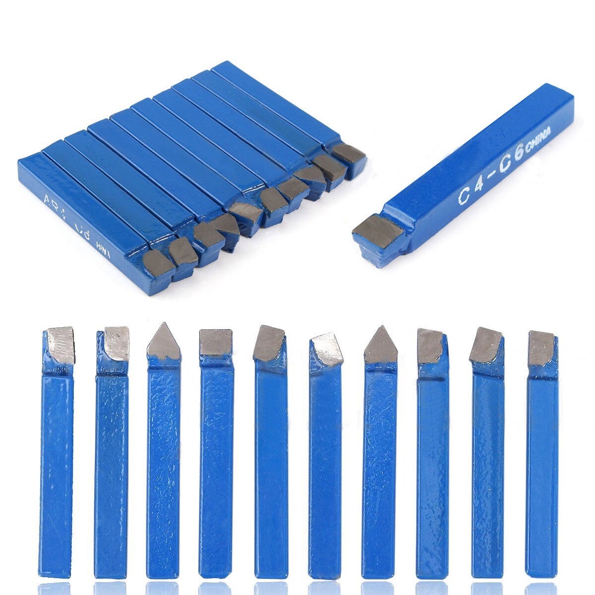 1/4" Metal Lathe Tool Carbide Tip Tipped Cutter Tool C6 Bit Cutting Set