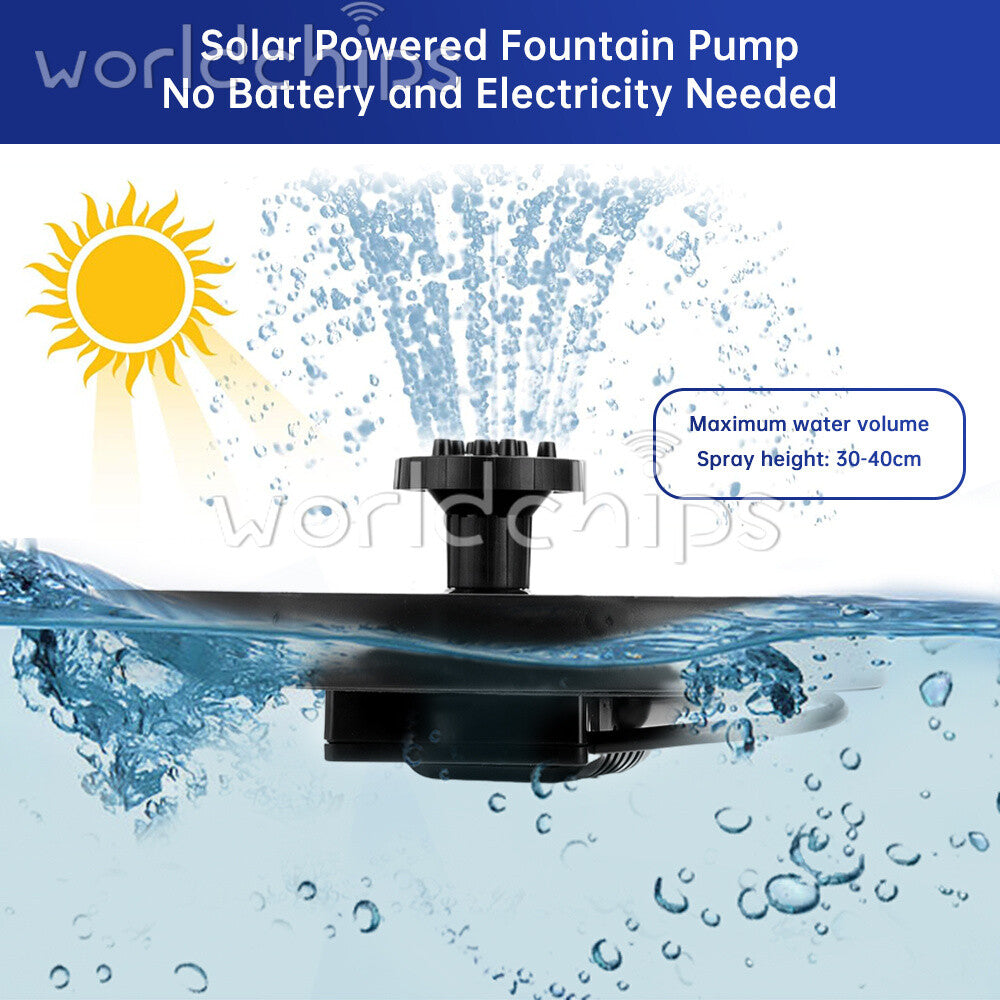 Solar Power Round Fountain Pump Upgrade 1W Solar Fountain With 4 Nozzles Kit