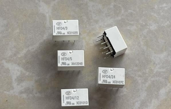 10Pcs  Hongfa Inline Relay HFD4/3 HFD4/5 HFD4/12 HFD4/24 Relay 3V 5V 12V 24V