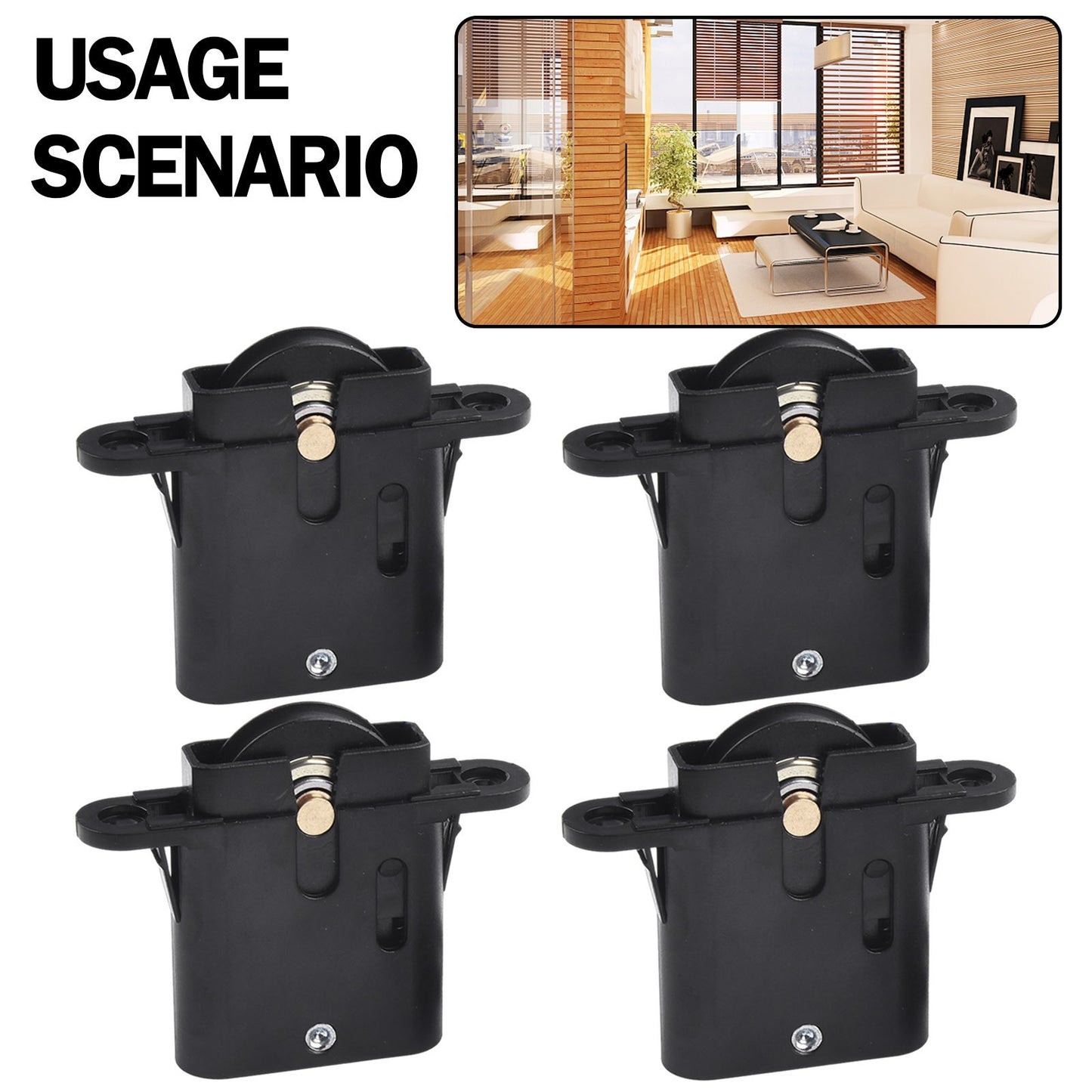 Stainless Steel Sliding Door Wheels Rustproof Replacement Rollers (4pcs)