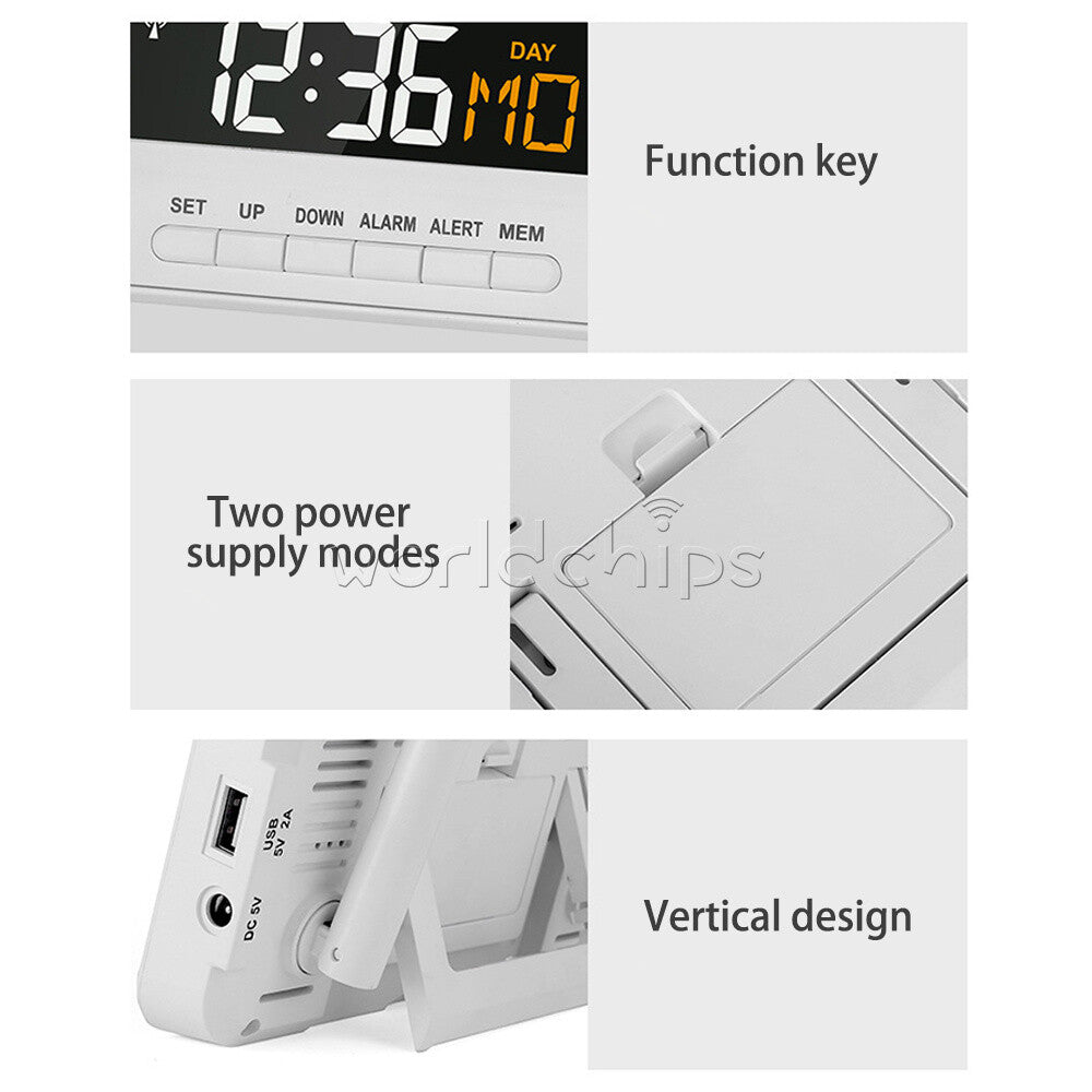 Wireless Thermometer Hygrometer Weather Station Color Screen Clock Calendar