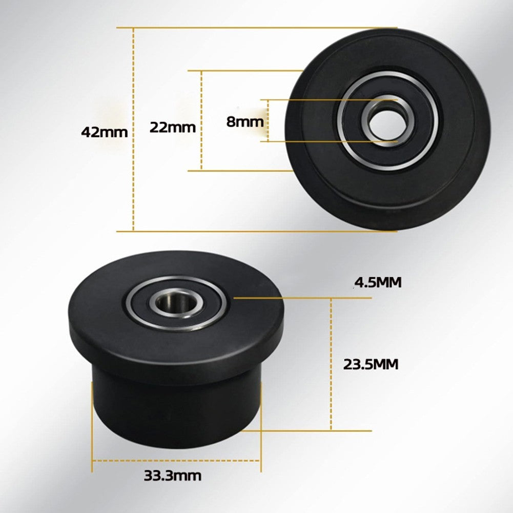 Fitness Equipment Rollers Replacement for Elliptical Machine Polyurethane Black