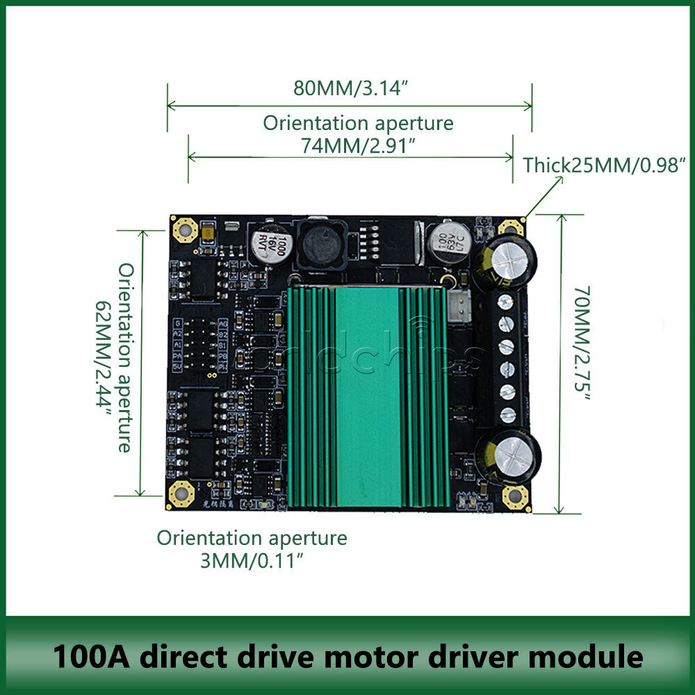 100A DC Motor Drive Module High Power Motor Speed Control Dual Channel H-bridge