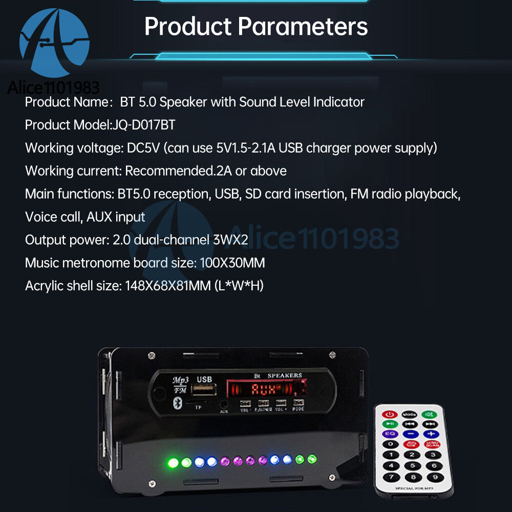 DIY Bluetooth Speaker Kit FM Radio DIY Electronic Kit Soldering Practice Project