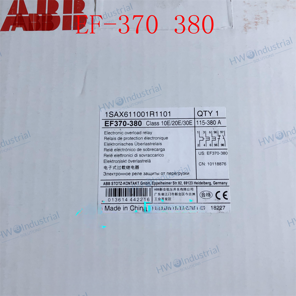 1/Piece EF370-380 115-380A  ABB Electronic Overload Relay 1SAX61100R1101