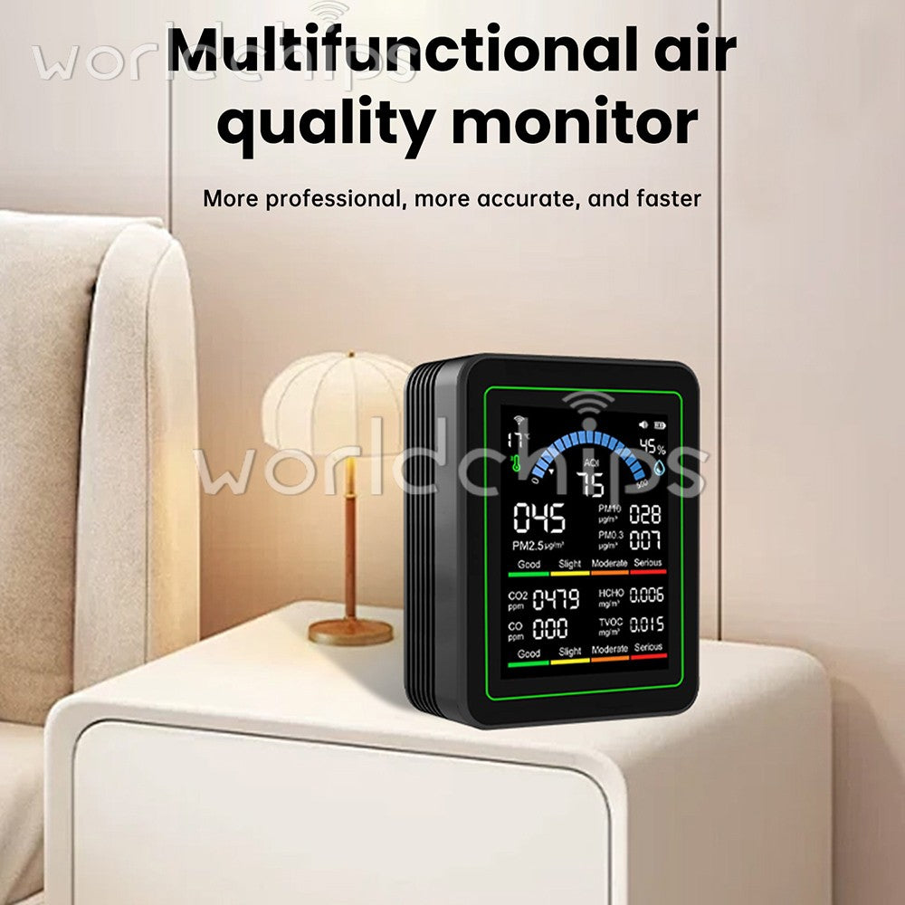 Tuya WiFi Digital Air Quality Detector PM1.0/2.5 TVOC HCHO Tester Temp,Humidity